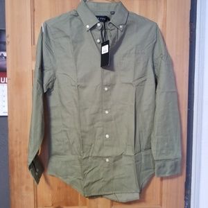 Long sleeve olive green button up